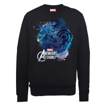 Marvel Avengers Assemble Captain America Montage Sweatshirt - Black - M