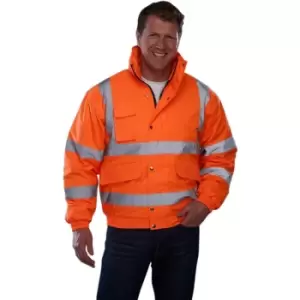 Grafters Unisex Hi-Visibility Waterproof Bomber Jacket (3XL) (Orange) - Orange