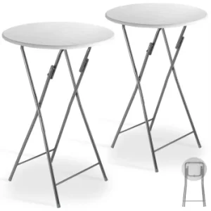 Bar Table 2Pcs White 128.8x60cm Foldable