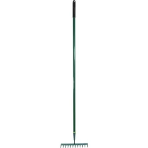 Garden Rake 12 Tine, Carbon Steel Rake, Aluminium Shaft