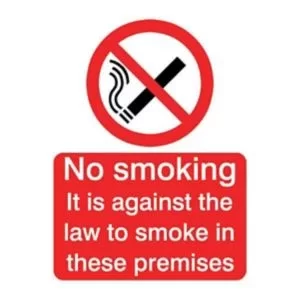 The House Nameplate Company Against The Law Smoking Self-Adhesive Labels, (H)200mm (W)150mm