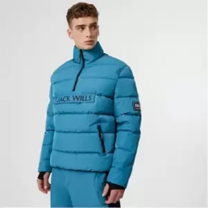 Jack Wills OTH Half-Zip Puffer Jacket - Blue