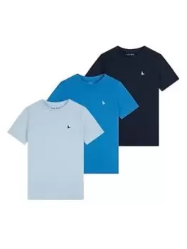 Jack Wills Boys 3 Pack Short Sleeve T-Shirts - High Tide - Multi, Size 14-15 Years