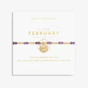 Birthstone February Amethyst Gold 17.5cm Stretch Bracelet 6133