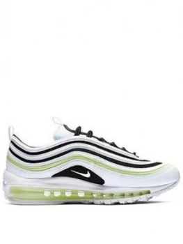 Nike Air Max 97 - White/Black/Volt , White/Beige, Size 4, Women