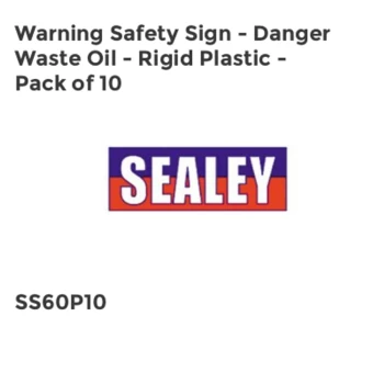 Warning Safety Sign - Danger Waste Oil - Rigid Plastic - Pack of 10