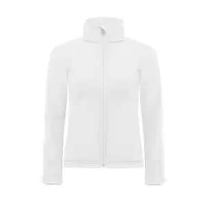 B&C Womens Hooded Premium Softshell Jacket (Windproof, Waterproof & Breathable) (XS) (White)