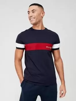 Tommy Hilfiger Colourblock Placement T-Shirt - Navy Size M Men