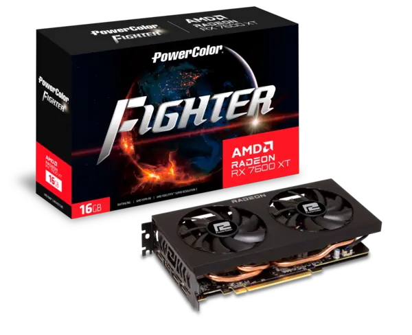 PowerColor FIGHTER AMD Radeon RX 7600 XT 16GB GDDR6 Graphics Card