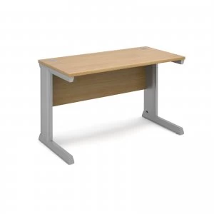 Vivo Straight Desk 1200mm x 600mm - Silver Frame Oak Top