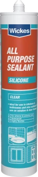Wickes All Purpose Silicone Sealant - Clear 310ml