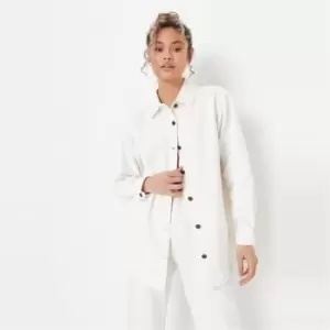 Missguided Tall Oversized Denim Shirt - White