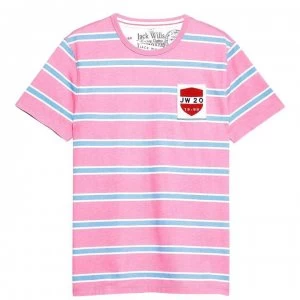 Jack Wills Ralstone Anniversary T-Shirt - Bright Pink