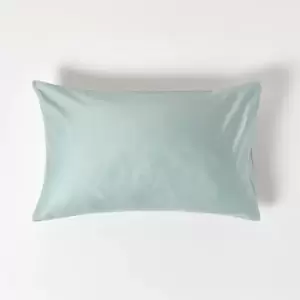 Duck Egg Blue Organic Cotton Housewife Pillowcase 400 Thread Count - Duck Egg Blue - Duck Egg Blue - Homescapes