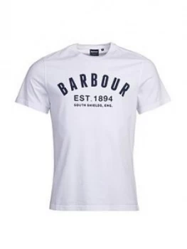 Barbour Ridge Logo T-Shirt - White, Size 3XL, Men