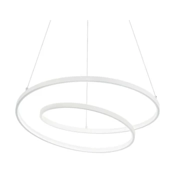 Ideal Lux Lighting - Ideal Lux LED Decorative Swirl Integrated Pendant Light White, 3000K