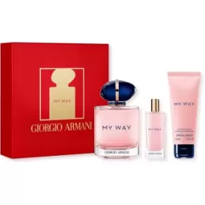 Giorgio Armani My Way Gift Set 90ml Eau de Parfum + 15ml Eau de Parfum + 75ml Body Lotion