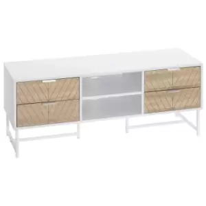 Homcom TV Stand With Storage 32-47 Inch Tvs White And Natural