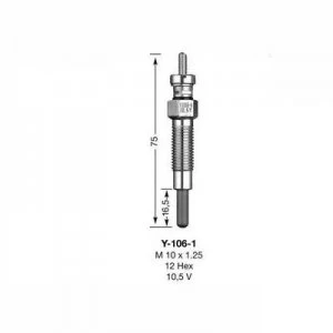 NGK Glow Plug Y-106-1 Y1061 (6525)