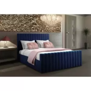 Envisage Trade - Keesa Contemporary Bed Frame - Plush Velvet, King Size Frame, Blue - Blue