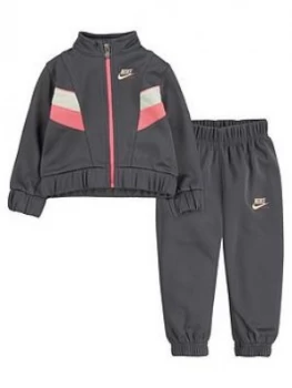 Nike Younger Girls Sportswear Heritage Jacket and Joggers 2 Piece Set - Grey, Size 12 Months