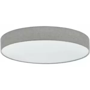 Flush Ceiling Light Colour White Shade Grey White Fabric Linen Plastic LED 60W