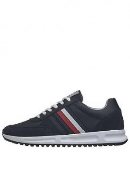 Tommy Hilfiger Modern Corporate Leather Runner Trainers - Desert Sky Navy