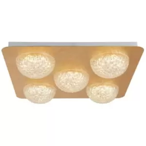 Searchlight Celestia 5 Light LED Ceiling Light - Gold Leaf With Clear Acrylic