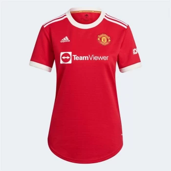 adidas Manchester United Home Shirt 2021 2022 Ladies - Red