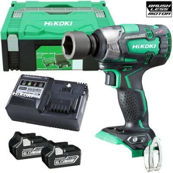 HiKOKI WR18DBDL2 18V Brushless Impact Wrench - 2 x 6.0Ah Batteries