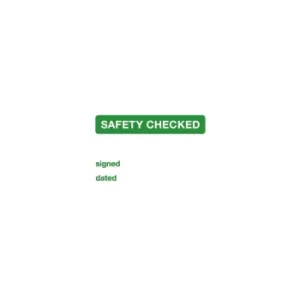 Sitesafe Safety Checked Vinyl Label 25X40MM