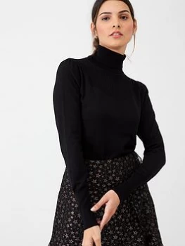 Oasis Vivienne Detailed Yoke Jumper - Black, Size L, Women