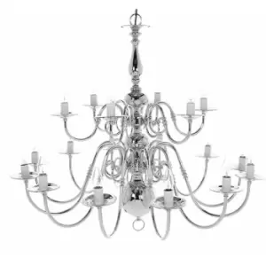 Impex Beveren Brass 12 Arm Chandelier