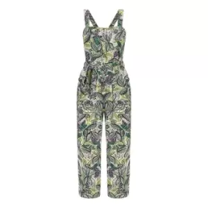 Yumi Green Leaf Print Jumpsuit - Green