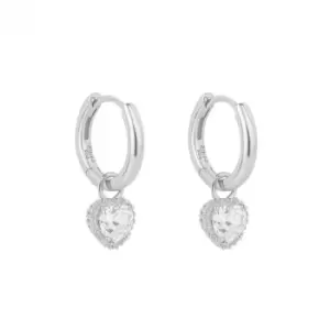 Heart Shaped Zirconia Assembled Hoop Earrings E6195