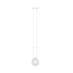 Glam White Globe Pendant Ceiling Light with Clear Glass Shades, 1x E14