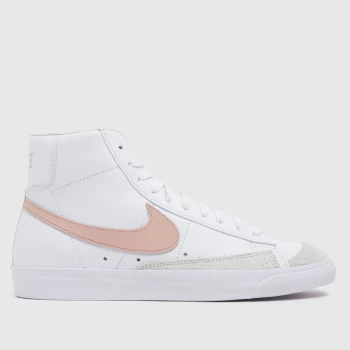 Nike White & Pink Blazer Mid 77 Vintage Trainers