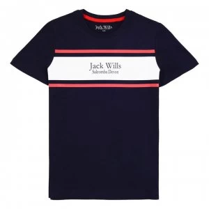 Jack Wills Colour Block Alderson T-Shirt - Navy