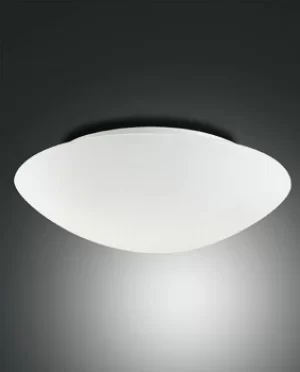 Pandora Flush Ceiling Light White Glass, E27