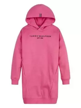 Tommy Hilfiger Girls Essential Hoodie Sweat Dress - Pink, Size 14 Years, Women