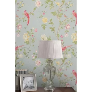 Laura Ashley Summer Palace Duck Egg Wallpaper