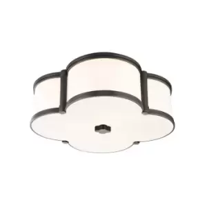 Chandler 3 Light Flush Mount Old Bronze, Glass