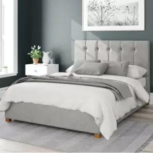 Hepburn Plush Velvet Ottoman Bed Frame Velvet Silver (Grey)