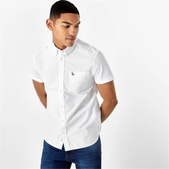 Jack Wills Stableton Short Sleeve Oxford Shirt - White