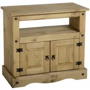 Seconique Corona Mexican Solid Pine Furniture 2 Door TV Stand Media Cabinet