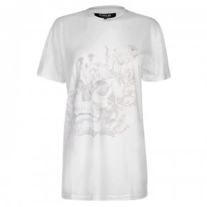 Firetrap Blackseal Maia T Shirt - White Flrl Skll