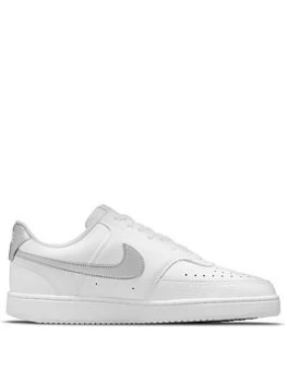 Nike Court Vision Low - White/Silver, White/Silver, Size 6, Women