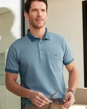 Cotton Traders Mens Luxury Polo Shirt in Blue