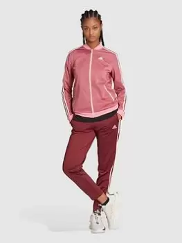 adidas Sportswear Essentials Sports Tracksuit, Pink/Red, Size S, Women