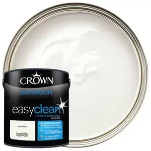 Crown Easyclean Mid Sheen Emulsion Bathroom Paint - Milk White - 2.5L